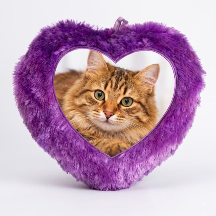 Custom Photo Print Pillow | Purple Faux-Fur Photo Pillow image 4