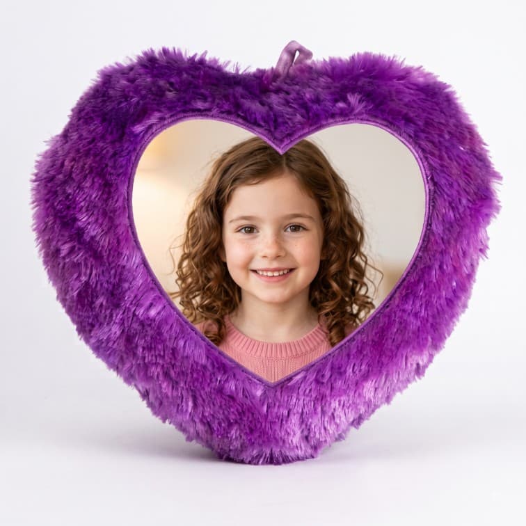 Custom Photo Print Pillow | Purple Faux-Fur Photo Pillow image 2