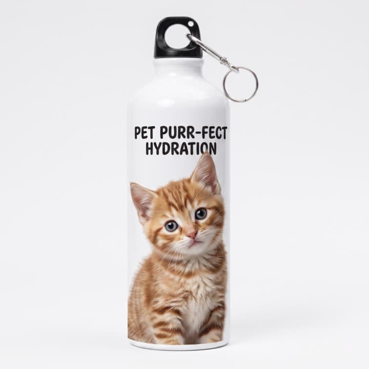 Custom Printed White Sipper Bottle (750 ML) with Carabiner Clip image 2