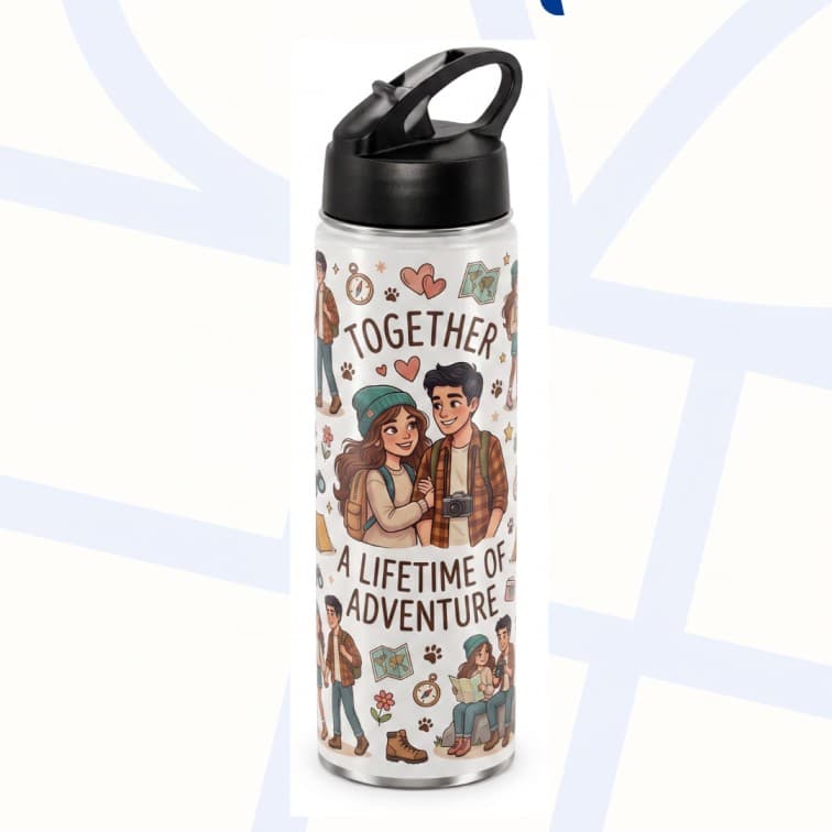 Custom Printed White Nozzle Bottle ( 600 ML)