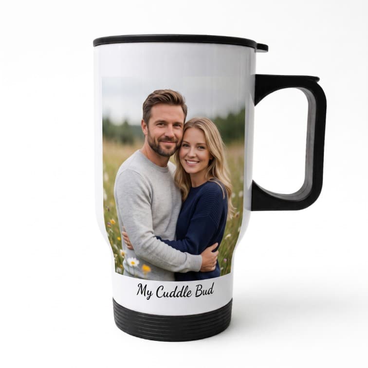 Custom Picture Travel Coffee Mug with Handle & Lid image 3