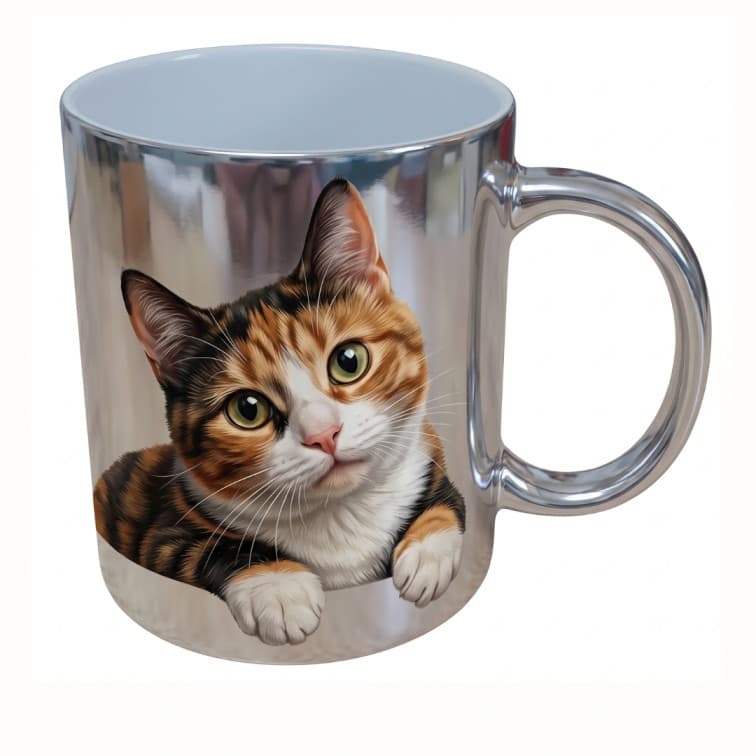 Custom Metallic Silver Mug – Personalized Design image 5