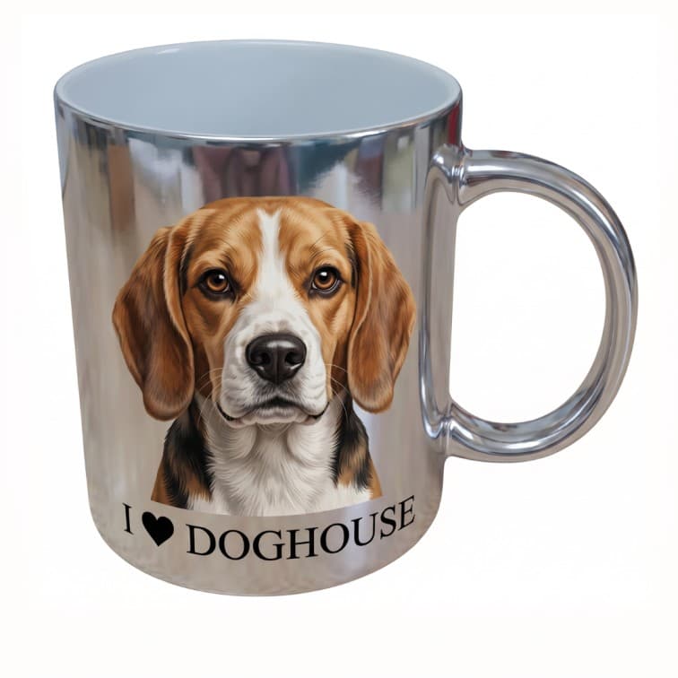 Custom Metallic Silver Mug – Personalized Design image 2