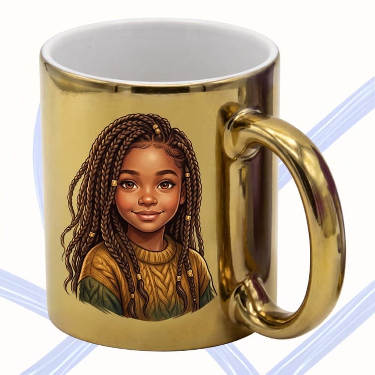 Custom Metallic Gold Mug – Personalized Design image 2