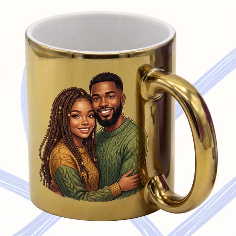 Custom Metallic Gold Mug – Personalized Design