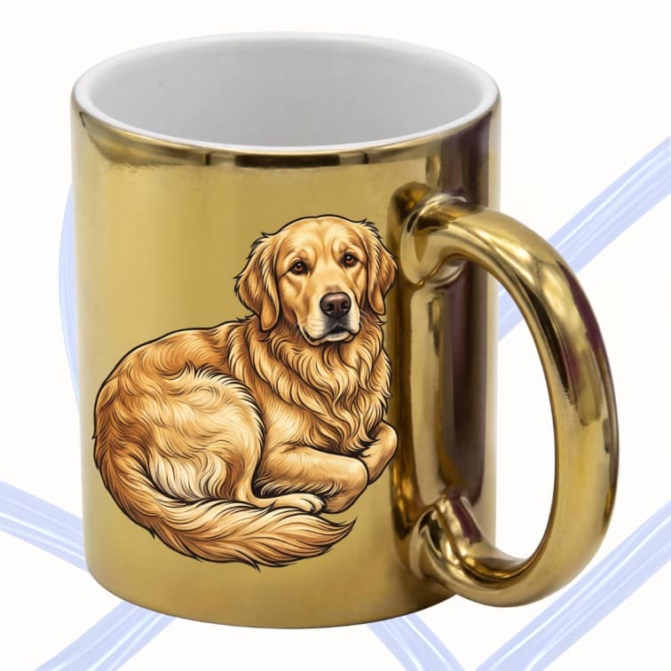 Custom Metallic Gold Mug – Personalized Design image 5