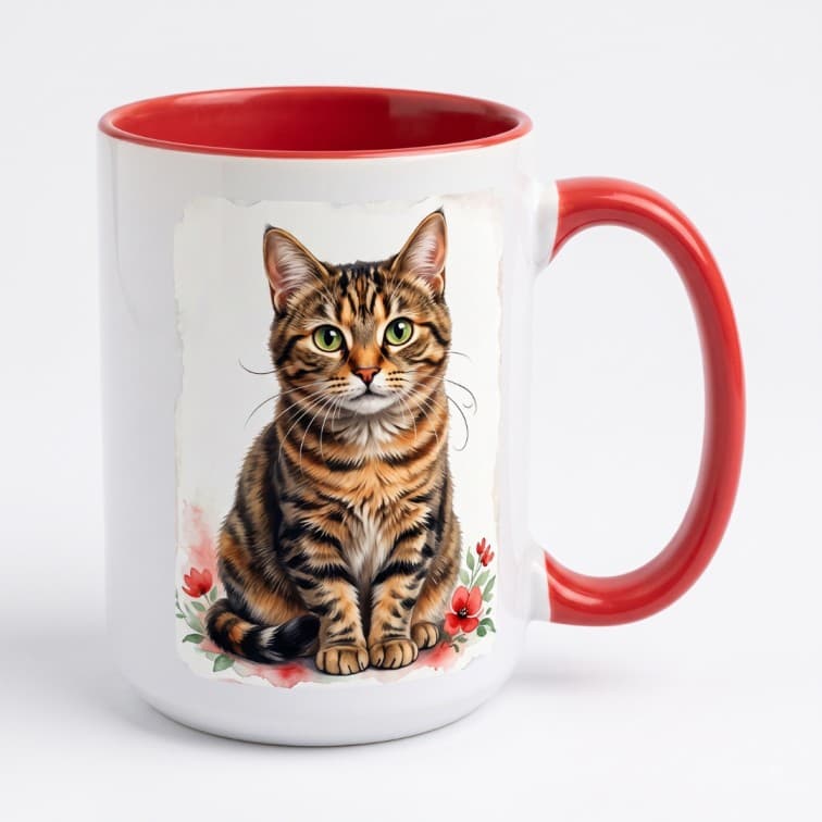 Custom Inner Color Magic Mug – Personalized Red-Trimmed Coffee Cup image 5