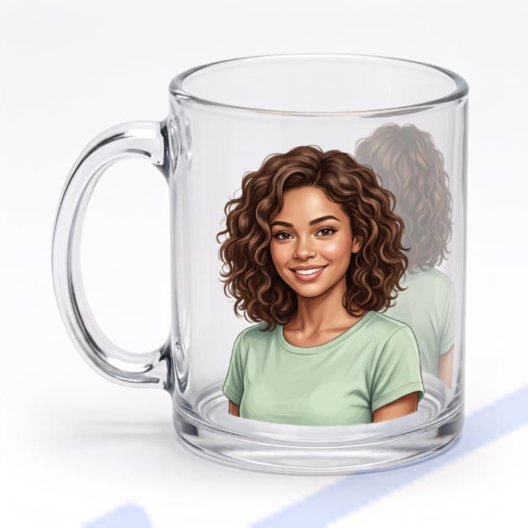 Personalized Glass Photo Mug – Custom Printed Coffee Cup image 2