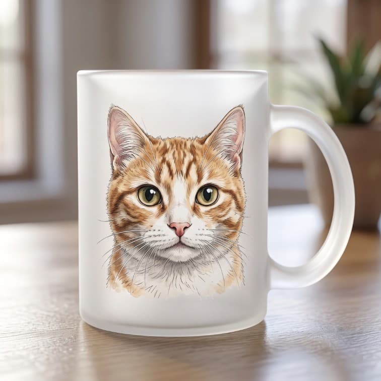 Personalized Glass Frosted Photo Mug – Custom Printed Coffee Cup image 2