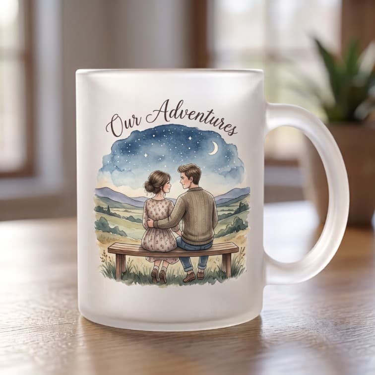Personalized Glass Frosted Photo Mug – Custom Printed Coffee Cup image 4