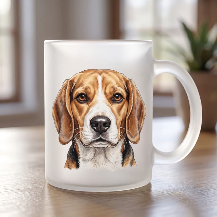 Personalized Glass Frosted Photo Mug – Custom Printed Coffee Cup image 3