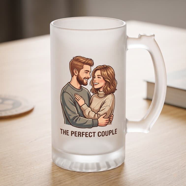 Custom Frosted Glass Beer Mug with Personalized Artwork image 3