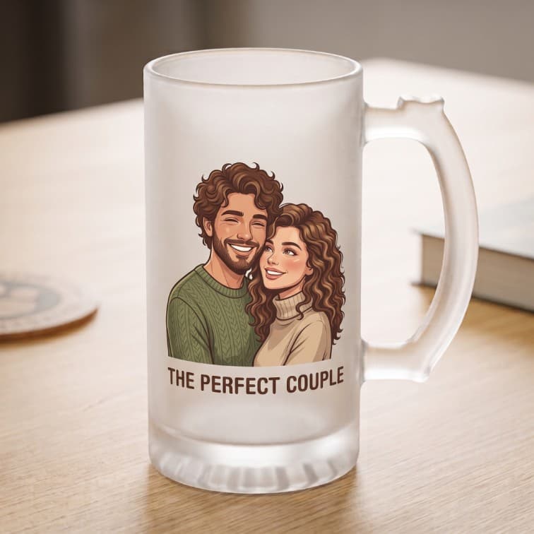 Custom Frosted Glass Beer Mug with Personalized Artwork image 5
