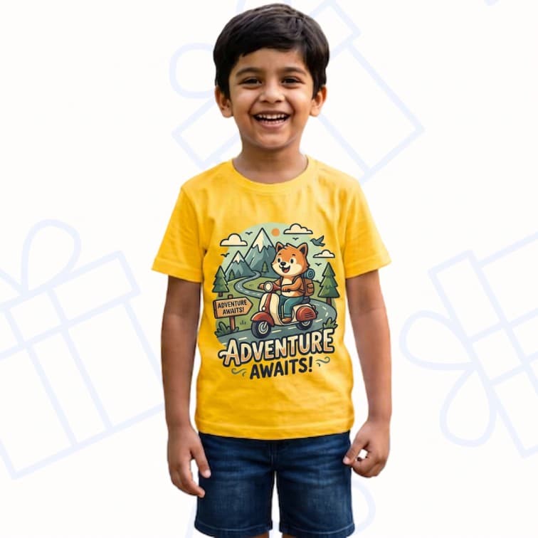 Kids Premium Yellow Personalized Custom Cotton T-Shirt ( Size: 20, 22, 24, 26, 28, 30, 32 ) image 4
