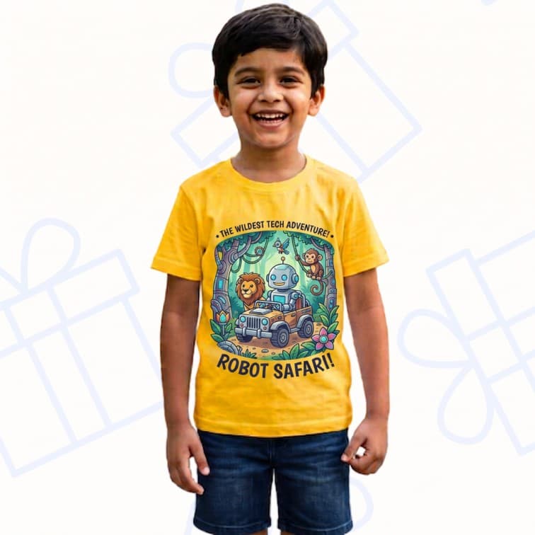 Kids Premium Yellow Personalized Custom Cotton T-Shirt ( Size: 20, 22, 24, 26, 28, 30, 32 ) image 5