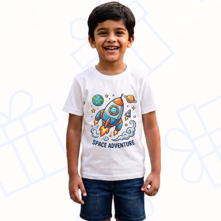Kids Premium White Personalized Custom Cotton T-Shirt ( Size: 20, 22, 24, 26, 28, 30, 32 ) image 4