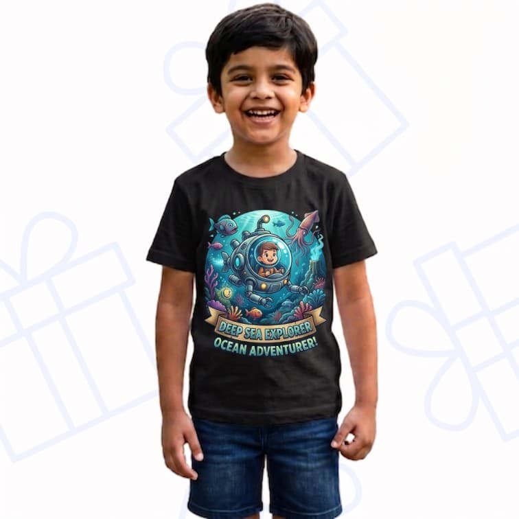 Kids Premium Black Personalized Custom Cotton T-Shirt ( Size: 20, 22, 24, 26, 28, 30, 32 ) image 2