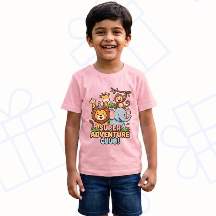 Kids Premium Baby Pink Personalized Custom Cotton T-Shirt ( Size: 20, 22, 24, 26, 28, 30, 32 ) image 4