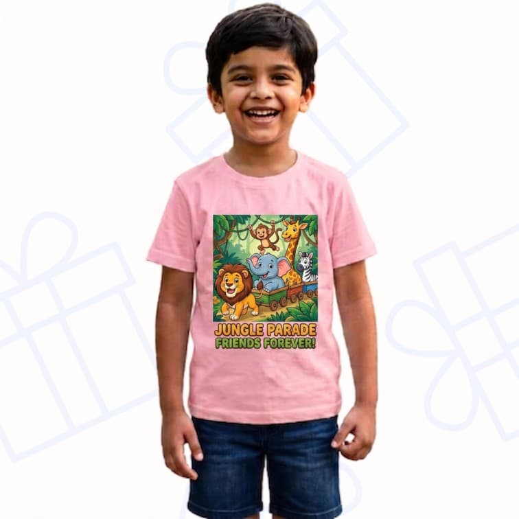 Kids Premium Baby Pink Personalized Custom Cotton T-Shirt ( Size: 20, 22, 24, 26, 28, 30, 32 ) image 3