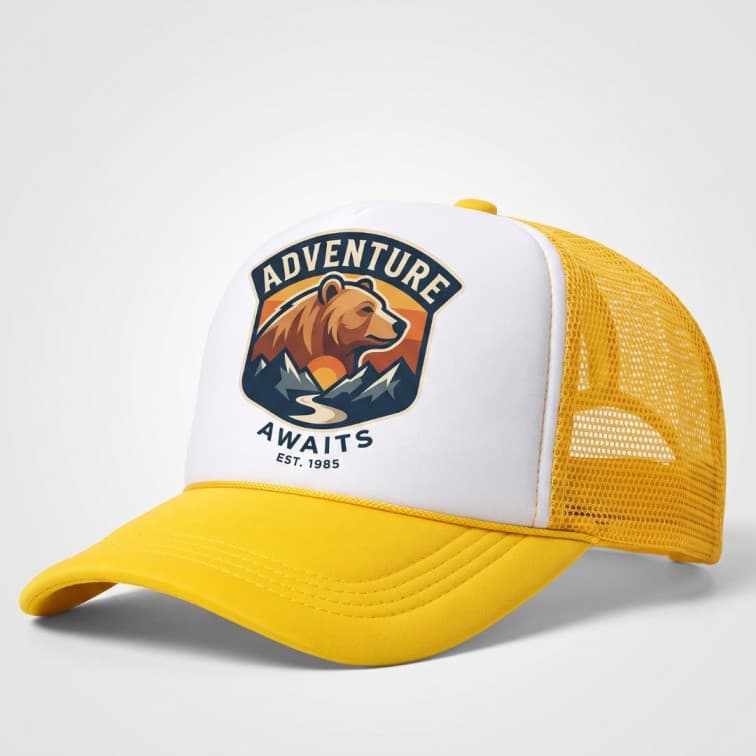 Custom Sublimation Trucker Cap Yellow image 2