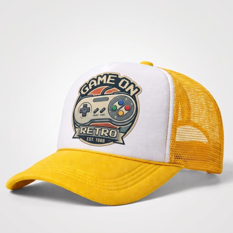Custom Sublimation Trucker Cap Yellow image 4