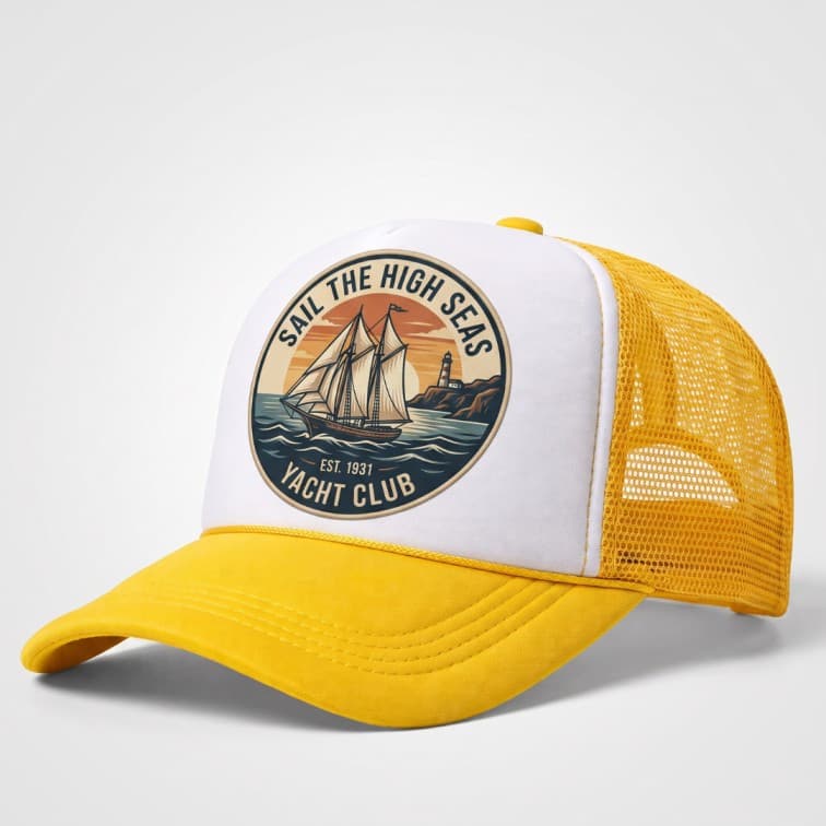 Custom Sublimation Trucker Cap Yellow image 5