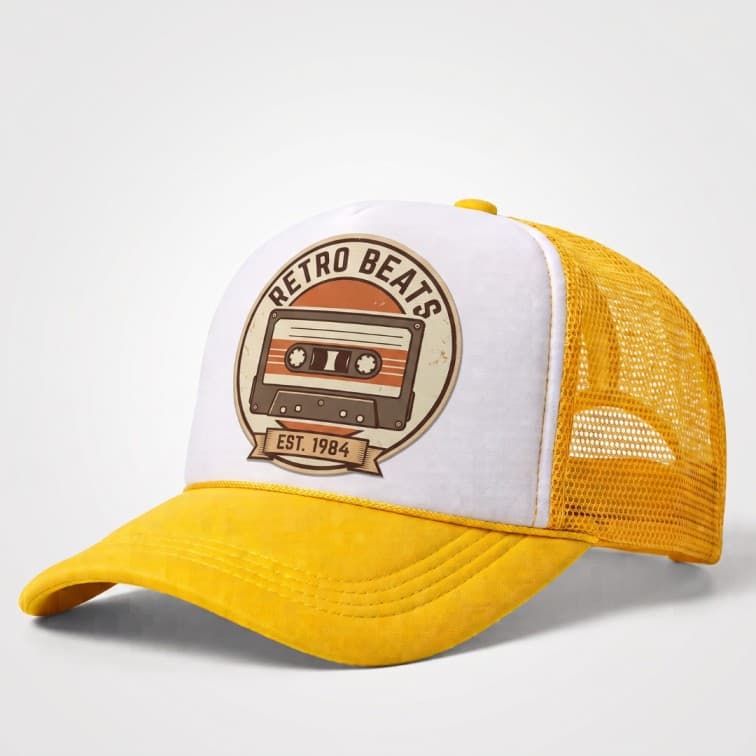 Custom Sublimation Trucker Cap Yellow