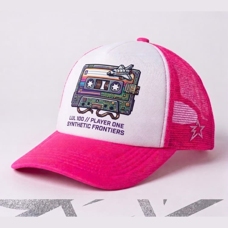Custom Sublimation Trucker Cap Magenta image 3