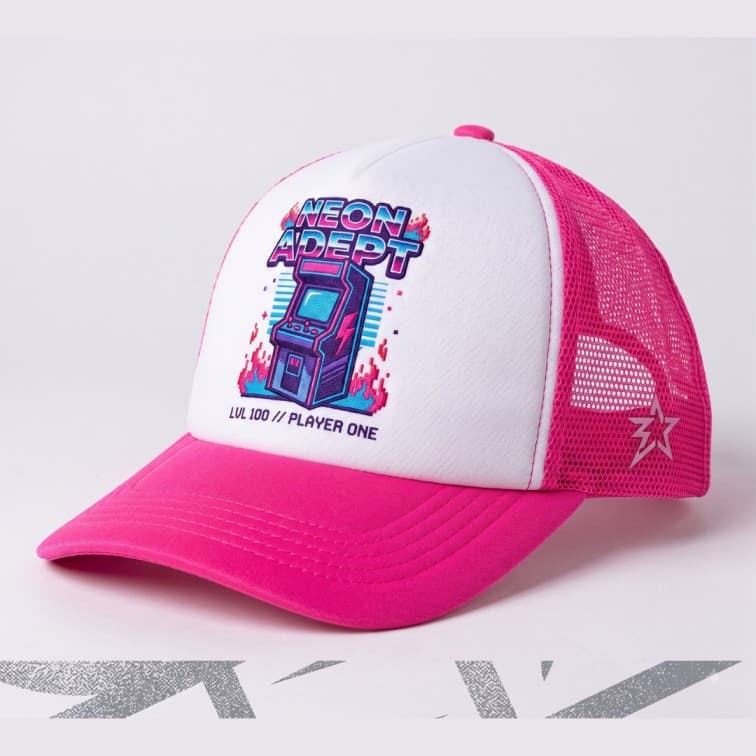 Custom Sublimation Trucker Cap Magenta image 4