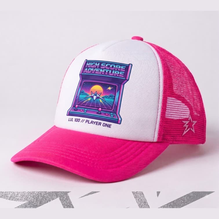 Custom Sublimation Trucker Cap Magenta image 5