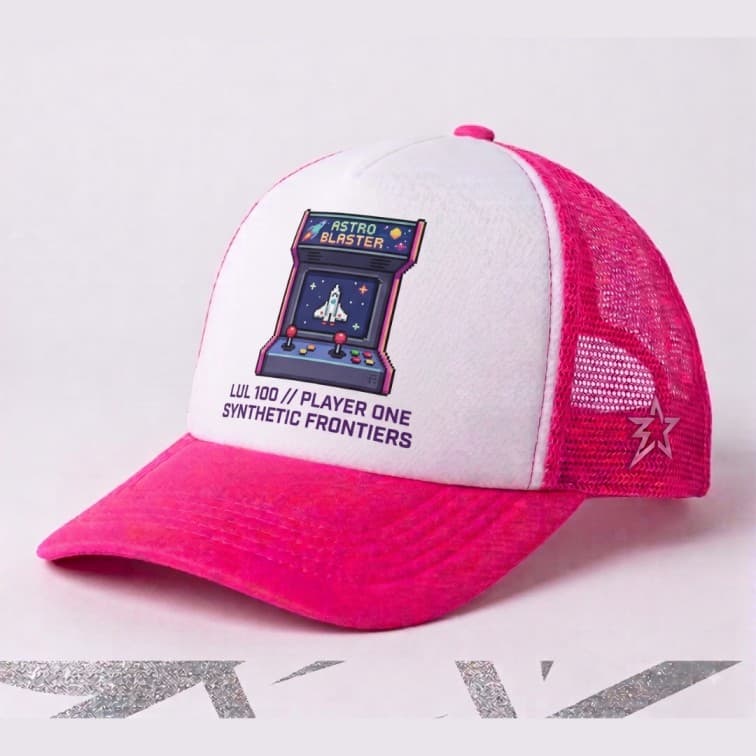 Custom Sublimation Trucker Cap Magenta image 2