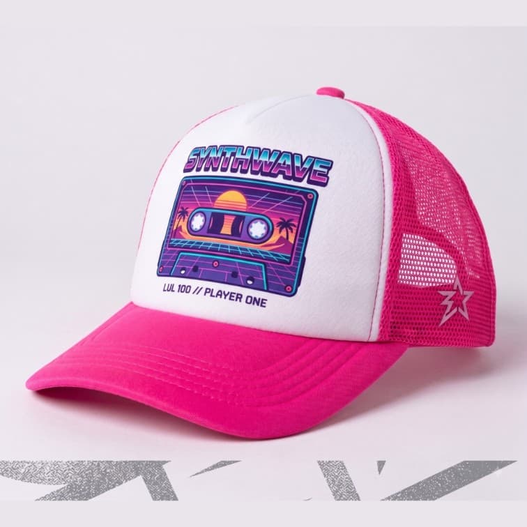 Custom Sublimation Trucker Cap Magenta