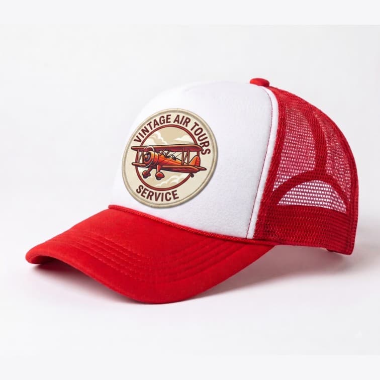 Custom Sublimation Trucker Cap Red image 2