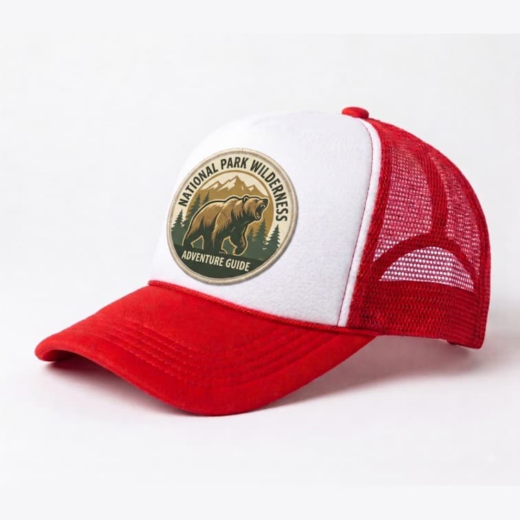 Custom Sublimation Trucker Cap Red image 5