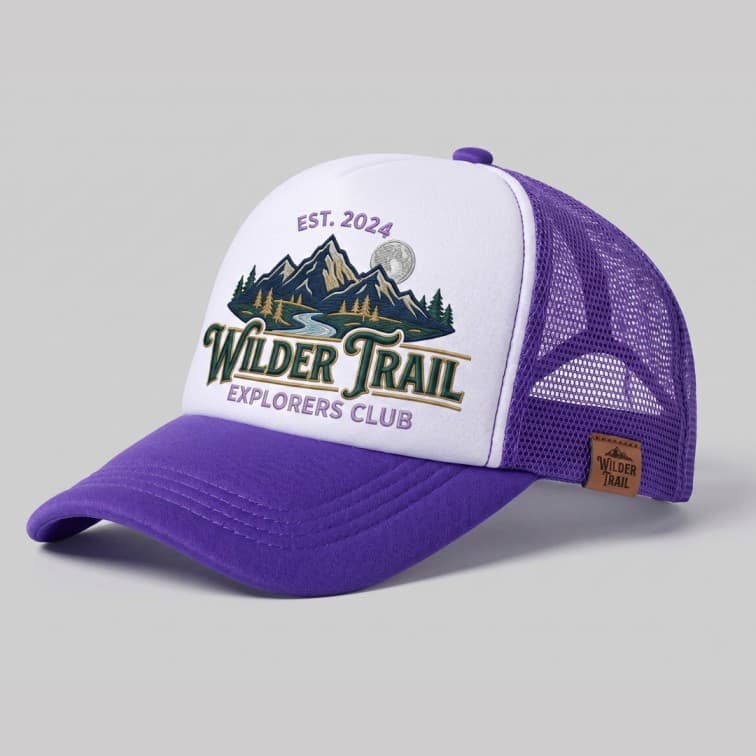 Custom Sublimation Trucker Cap Purple image 3