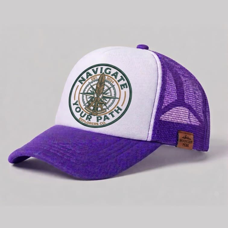 Custom Sublimation Trucker Cap Purple image 2