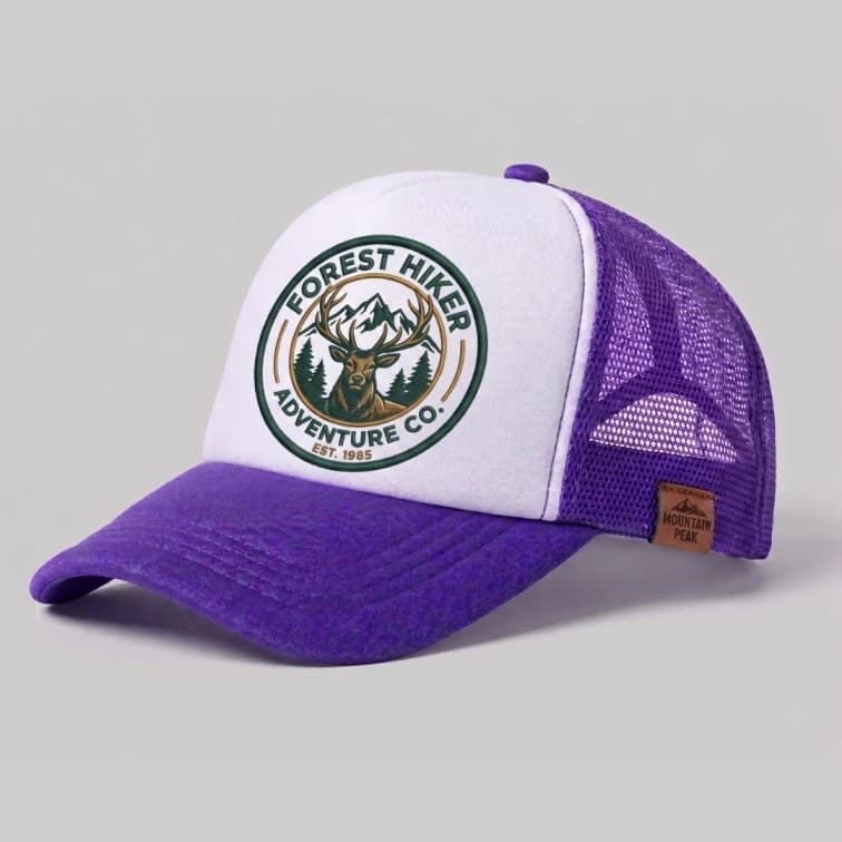 Custom Sublimation Trucker Cap Purple image 4