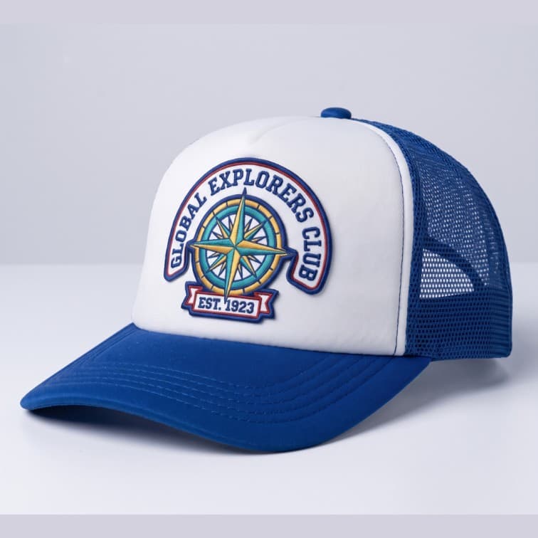 Custom Sublimation Trucker Cap Blue image 4