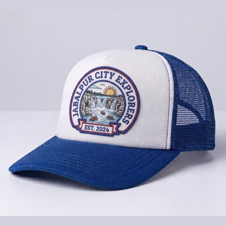 Custom Sublimation Trucker Cap Blue image 2