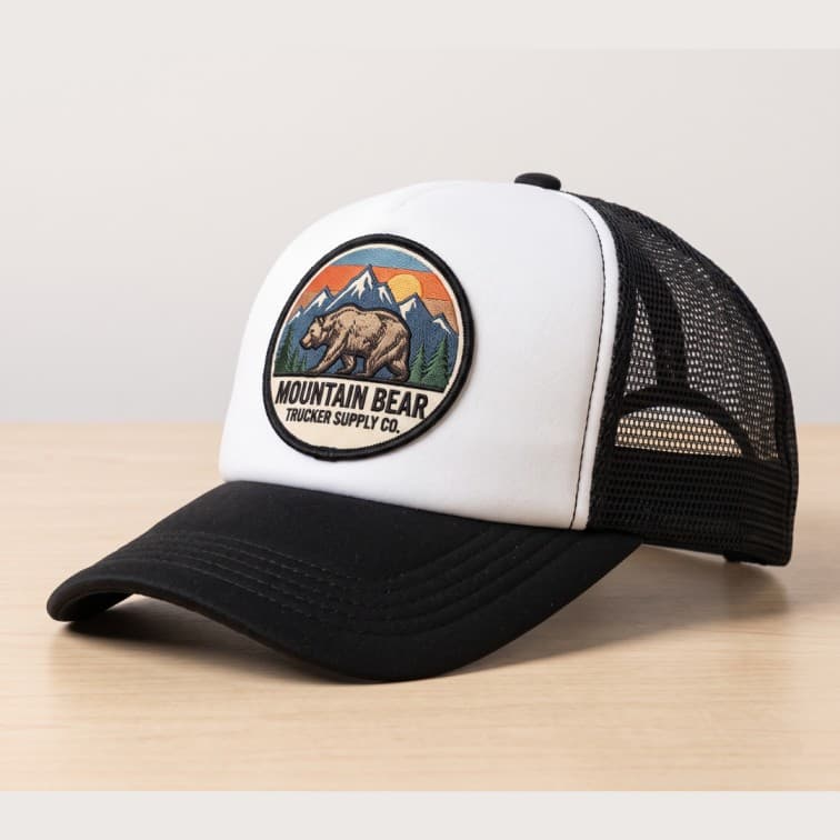 Custom Sublimation Trucker Cap Black image 3