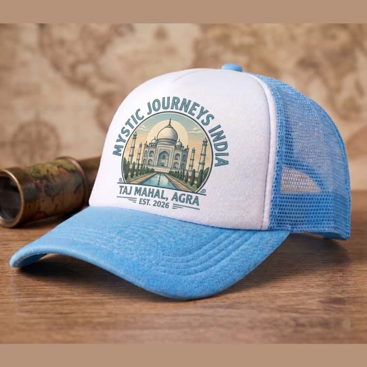 Custom Sublimation Trucker Cap Light Blue image 2