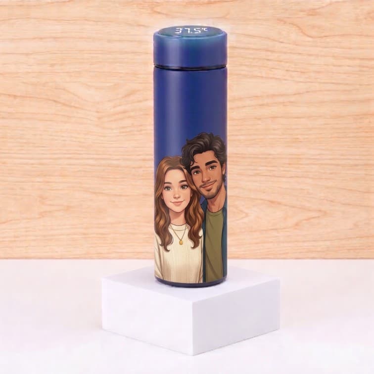 Custom Smart LED Temperature Thermal Flask – 500ml Stainless Steel Vacuum Insulated Water Bottle image 2