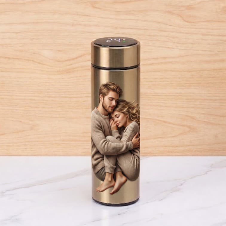 Custom Smart LED Temperature Thermal Flask – 500ml Stainless Steel Vacuum Insulated Water Bottle image 2