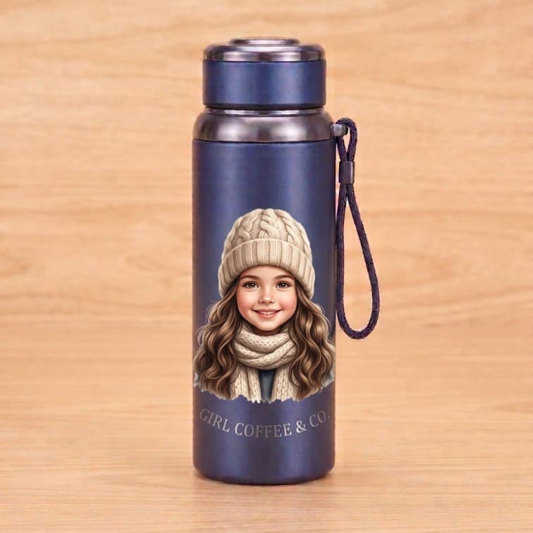 800ml Vacuum Insulated Thermos Flask – Premium Stainless Steel Travel Bottle (Midnight Blue)