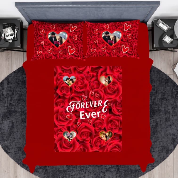 Custom Personalized Couple Photo Bedsheet image 5