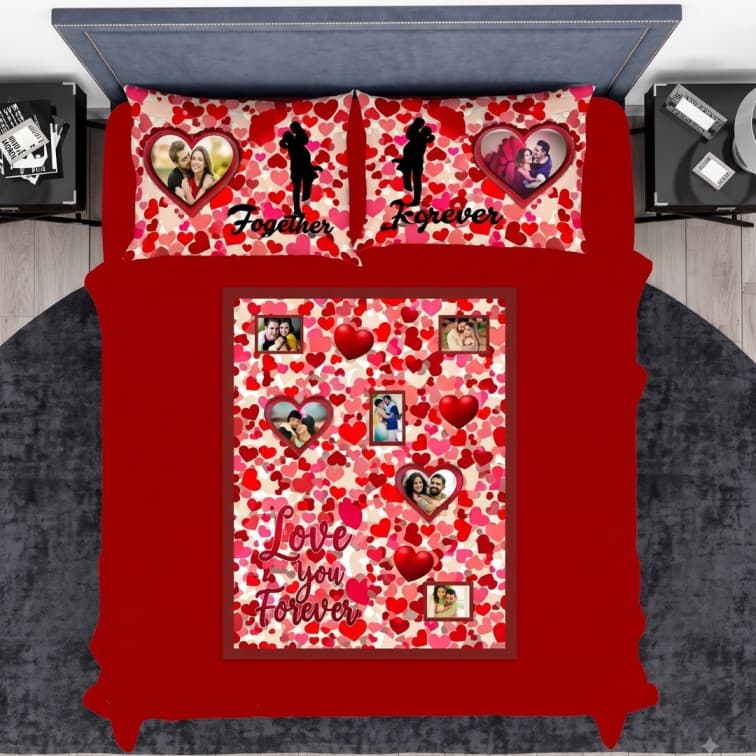Custom Personalized Couple Photo Bedsheet image 4
