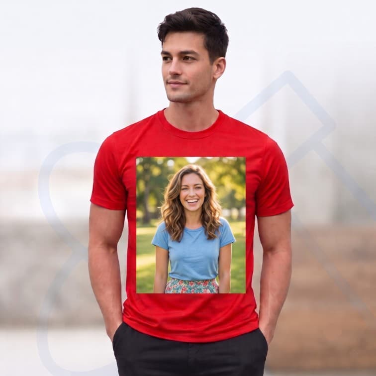 Lightweight 120 GSM Polyester Round Neck T-Shirt – Custom Photo Print ( Size: S, M ,L, XL, XXL ) image 3
