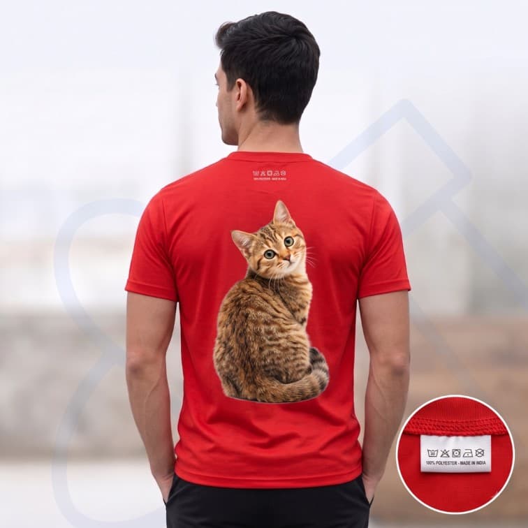 Lightweight 120 GSM Polyester Round Neck T-Shirt – Custom Photo Print ( Size: S, M ,L, XL, XXL ) image 5