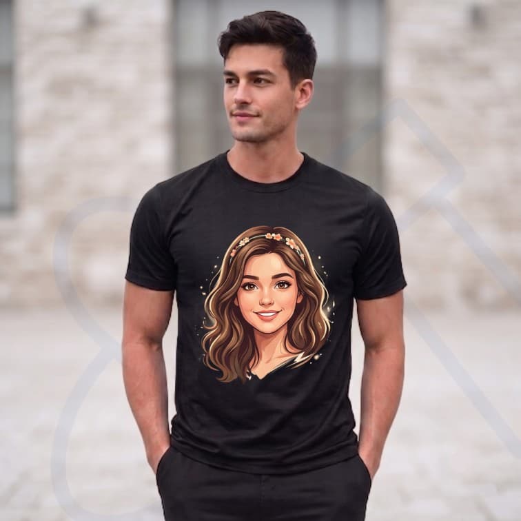 Lightweight 120 GSM Polyester Round Neck T-Shirt – Custom Photo Print ( Size: S, M ,L, XL, XXL )
