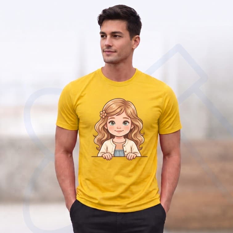 Lightweight 120 GSM Polyester Round Neck T-Shirt – Custom Photo Print ( Size: S, M ,L, XL, XXL )